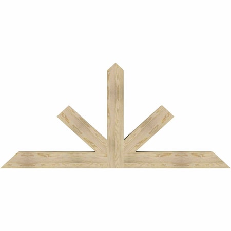 Ekena Millwork Saratoga Rough Sawn Timber Gable Bracket, Douglas Fir, 84"W x 38"H x 6"D x 6"F, 11/12 Pitch GBW084X38X0606SAR00RDF